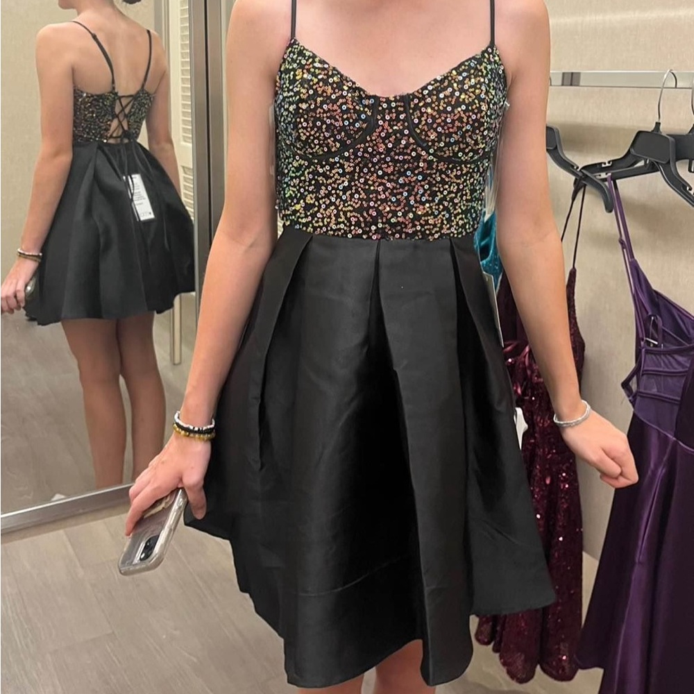 Black Floral Mini Dress